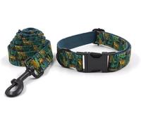Collier pour Chien， Ensemble Laisse et for Chien avec poignée à Joint torique, Collier réglable Doux, Facile Nettoyer, Boucle dégagement Rapide(Green,XS)