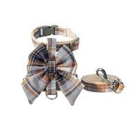 Collier pour Chien et Chat avec nœud Mignon, Harnais pour Animal Domestique, avec Sangle de Poitrine, Corde de Traction, vêtements pour Chat, Gilet Princesse, Chiot, Chaton (Orange M 4_8 kg)