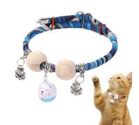 Collier pour Chien et Chat en Perles de cèdre, Collier personnalisé avec Pendentif Porte-Bonheur, Confortable et réglable, adapté à Tous Les Types de Chiens (C,M)