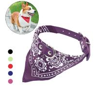 Collier pour chien et chat en PU avec écharpe pour petits et moyens chiens Chihuahua Corgi chiot colliers réglables fournitures pour animaux de compagnie accessoires para perros Blue