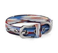 Collier pour chien et chat super mignon en forme de Père Noël réglable en acier inoxydable avec anneau en D en tissu Oxford avec boucle en métal pour chiens de petite et moyenne taille