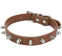 Collier pour Chien Hardy Collier for Chien à Pointes et Rivets, réglable, Fantaisie, Fin, for Petits, Moyens et Grands Chiens, Chats et Animaux de Compagnie(Brown,M)