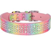 Collier pour Chien Hardy Collier for Chien en Cuir avec Strass Scintillants, idéal for Les Chiens de Taille Moyenne et Grande, Bouledogue français.(Multicolour,XL)
