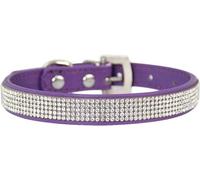 Collier pour Chien Hardy Collier personnalisé for Chien avec Strass, Mignon et éblouissant, avec Boucle en métal réglable.(Purple,XS)
