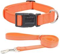 Collier pour chien Hardy Ensemble de collier et laisse tactiques durables for chiens, collier en nylon personnalisé, colliers de dressage militaire for chiens de petite, moyenne et grande taille(Orang