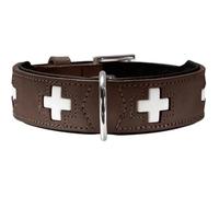 Collier Pour Chien - Hunter - Modèle Suisse - 38-43.5 Cm - Marron/Noir - Acier Inoxydable