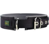 Collier pour chien HUNTER NEOPREN REFLECT, couleur : noir/gris, rembourrage doux en néoprène, réfléchissant, particulièrement large pour un confort optimal, idéal pour les promenades au crépuscule, ta