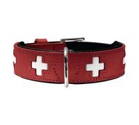 Collier Pour Chien - Hunter - Swiss - Noir/Rouge - Moyen - Cuir De B?uf Nappa
