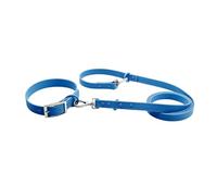 Collier pour Chien Laisse de Collier Chien PVC 2 pièces Plomb à Double tête Multicolore Plusieurs Tailles(Blue,XS Neck 19-25cm)