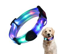 Collier pour chien LED - Chargement sans effort, collier pour chien lumineux, coupe rechargeable USB ultra lumineuse pour s'adapter à toutes les tailles | Lampes rechargeables USB pour chiens, résista