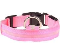 Collier pour chien LED M taille Libération rapide lumière super claire avec boutons réglables pour chiens roses