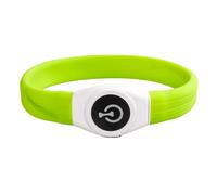 Collier pour chien lumineux avec USB en silicone Duvoplus Flash Maxi Vert 45x2,5x1 cm
