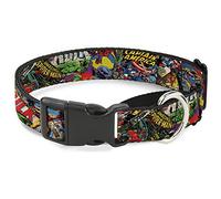 Collier pour Chien Martingale rétro Marvel Comic Books empilés de 22,9 à 38,1 cm de Large