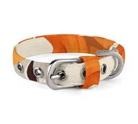 Collier pour chien mignon orange poney réglable doux et confortable avec boucle en métal pour animal domestique de petite et moyenne taille