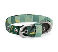Collier pour chien mignon pour chiot - Fantaisie dans la nature sauvage enchantée sur vert foncé - Collier pour chiens de taille moyenne et petite - Collier souple pour chat - Avec boucle réglable de