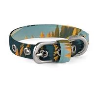 Collier pour chien mignon pour chiot, lacs riverains et lune, collier pour chiens de taille moyenne et petite, collier souple pour chat avec boucle réglable de 20 à 26 cm