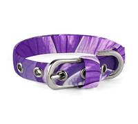 Collier pour chien mignon violet en fleur pour chiens de taille moyenne et petite taille - Collier souple pour chat avec boucle réglable de 20 à 26 cm