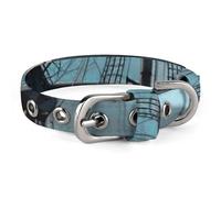 Collier pour chien motif bateau pirate réglable, doux et confortable avec boucle en métal pour animal domestique de petite et moyenne taille
