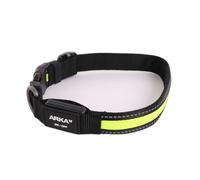 Collier pour chien nylon lumineux USB Arka Haok Jaune 2,5x36/51 cm