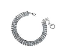 Collier pour Chien Pendentif Cœur à Quatre Rangées en Cuivre Brillant | Bijou Suspendu, Usage Quotidien et Anniversaire pour Chien, Style Mode