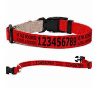 Collier pour Chien personnalisé avec Texte au Choix, nom, téléphone, adresse ou Message d’Alerte, Couleur du Texte au Choix (Rouge, S : 30-45 cm Tour de Cou)