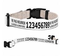 Collier pour Chien personnalisé avec Texte au Choix, nom, téléphone, adresse ou Message d’Alerte, Couleur du Texte au Choix (Blanc, S : 30-45 cm Tour de Cou)