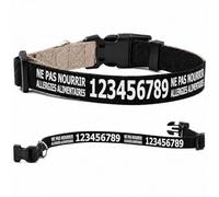 Collier pour Chien personnalisé avec Texte au Choix, nom, téléphone, adresse ou Message d’Alerte, Couleur du Texte au Choix (Noir, XS : 25-37 cm Tour de Cou)
