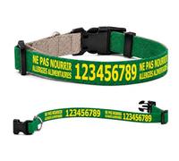 Collier pour Chien personnalisé avec Texte au Choix, nom, téléphone, adresse ou Message d’Alerte, Couleur du Texte au Choix (Vert, XS : 25-37 cm Tour de Cou)