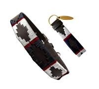 Collier pour Chien Polo Carlos Diaz en Cuir Authentique ciré et brodé XL