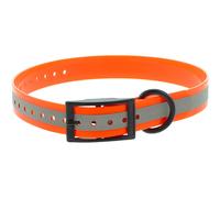 CANIHUNT Collier Xtreme Polyuréthane - Boucle Double - 16 Coloris (2.5 x 0.25 x 65 cm, Réfléchissant Orange)