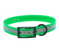 CANIHUNT Collier Xtreme Polyuréthane - Boucle Double - 16 Coloris (2.5 x 0.25 x 65 cm, Réfléchissant Vert)