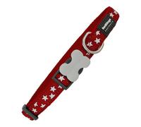 Collier pour Chien Red Dingo Lisse Étoile Etoiles (1,5 x 24-36 cm)