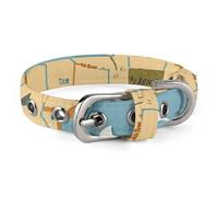 Collier pour chien réglable avec boucle en métal - Motif carte nautique - Doux et confortable - Pour animaux de compagnie de petite et moyenne taille