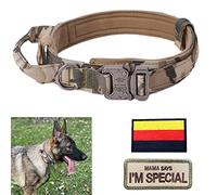 Collier pour Chien réglable avec poignée de contrôle, Collier Tactique pour Chien avec Coussinets et Boucle en métal pour Chiens de Taille Moyenne, Camouflage Gris, XL