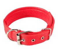 Collier pour Chien réglable en Nylon Doux et Confortable renforcé pour Animal de Compagnie de Taille Moyenne/Grande, Rouge