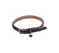 Love Story Collier pour chien «Tressé» en cuir Réglable 50-70 cm Noir