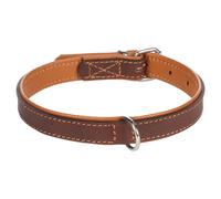 Collier Pour Chien Rembourré Flamingo Memphis Marron En Cuir De Buffle