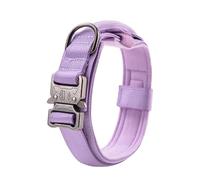 Collier pour chien robuste pour races puissantes, collier réglable pour aventure en plein air avec poignée de contrôle en violet, boucle anti-rupture pour une marche sécurisée (1 pièce, taille XL)