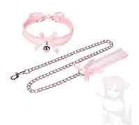 Collier pour Chien Rose avec chaîne métallique Amovible
