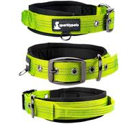 Collier pour chien SparklyPets hyper résistant avec poignée pour chiens de taille moyenne et grande - Collier professionnel avec des points de suture réfléchissants, poignée souple et boucle nickelée