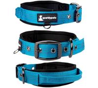 Collier pour Chien SparklyPets Hyper résistant avec poignée pour Chiens de Taille Moyenne et Grande - Collier Professionnel avec des Points de Suture réfléchissants, poignée Souple et Boucle nickelée