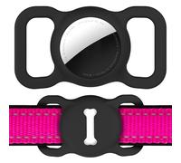 Collier pour Chien Support pour AirTag, Silicone Anti-Lost Tracker Collier pour Animaux de Compagnie Pendentif étanche et léger, Taille Compacte, Accessoires pour Apple Air Tag,Noir