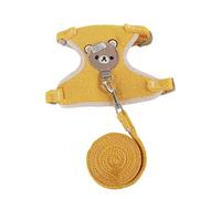 Collier pour chien Teacup FcQ473 - Collier pour petit animal de compagnie - Collier de lapin - Laisse de poitrine pour chien et chiot - Harnais pour animal de compagnie de très petite taille (jaune, S