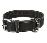 Collier en cuir rustique Heartbeat 34-40 cm/30 mm noir