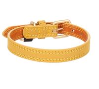 Collier pour Chien Virginia en Cuir XS/S 24-30cm 15mm Jaune