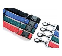 Zolux Collier Nylon Réglable pour Chien Coloris Unis Noir Largeur 15 mm Tour de Cou 25,5 cm à 40 cm