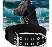 Collier pour Chiens de Grande Taille - Collier de 5 cm de Large avec poignée pour Races de Chiens Extra-Larges, Collier en Nylon néoprène rembourré et Souple pour Grands Chiens, Taille M, Noir