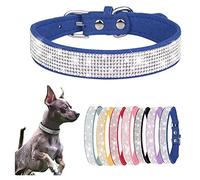 Collier pour chiens et filles de petite taille, collier avec strass et strass scintillants pour chats, tailles XS, M, L - Bleu
