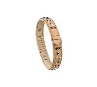 Collier pour Chiens GIOTTO LUXOR C30/67, en Cuir Véritable avec Clous Argentés Beige