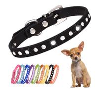 Collier pour Chiot Petit Chien Chat avec Luxe Strass Fantaisie Diamant Paillette Cristal, Noir, XS